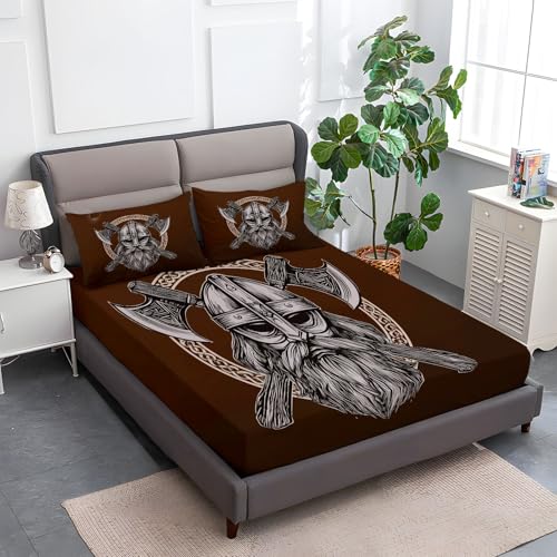 140 x 200 cm Spannbettlaken Braun, Wikingerporträt Polyester Bettlaken 30cm Extra Tiefe Taschenlaken Spannbetttuch Mikrofaser Weich und atmungsaktiv für Matratzen von 30cm 140 x 200 cm Spannbettlaken Braun, Wikingerporträt Polyester Bettlaken 30cm Extra Tiefe Taschenlaken Spannbetttuch Mikrofaser Weich und atmungsaktiv für Matratzen von 30cm von Generic