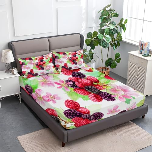 140 x 200 cm Spannbettlaken Farbe, Aquarell Brombeere Florale Eleganz Polyester Bettlaken 30cm Extra Tiefe Taschenlaken Spannbetttuch Mikrofaser Weich und atmungsaktiv für Matratzen von 30cm 140 x 200 cm Spannbettlaken Farbe, Aquarell Brombeere Florale Eleganz Polyester Bettlaken 30cm Extra Tiefe Taschenlaken Spannbetttuch Mikrofaser Weich und atmungsaktiv für Matratzen von 30cm von Generic
