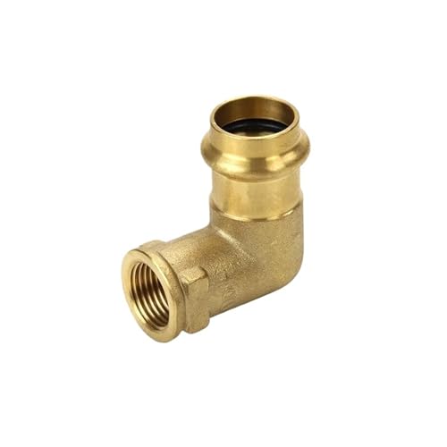 15-22mm 4 zoll Messing Kupfer Innengewinde Ellenbogen Verbinden Reparatur Anschluss Rohr Fitting Einzel-klemme Kompression(Bronze Yellow) von Generic