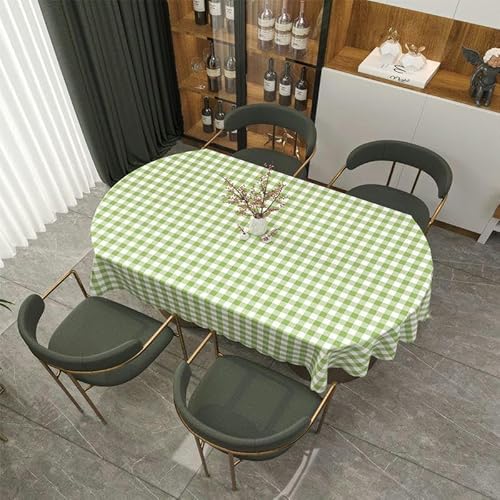 160/180/200cm PVC-tischdecke Abwischbare Saubere PVC-tischdecke Ovaler Tisch Für Ovalen Tisch Home Dinning, Dark Green Small Grid, 138 * 180CM 160/180/200cm PVC-tischdecke Abwischbare Saubere PVC-tischdecke Ovaler Tisch Für Ovalen Tisch Home Dinning, Dark Green Small Grid, 138 * 180CM von Generic
