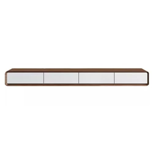160-240cm Schwebender TV-Ständer Schwebendes TV-Möbel Wandmontierter Schwebender TV-Ständer Großer Stauraum Unter TV Modernes Unterhaltungsmedienkonsolenzentrum Für Wohnzimmer Und Büro(White-B,200*24* von Generic