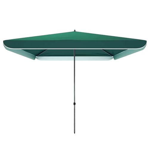 180 x 220 cm Rechteckiger Balkonschirm, UV 50+ Marktschirm Sonnenschirm mit 4 Stabilen Streben, Höhenverstellbarer Stahlmast für Terrasse, Rasen und Balkon(Green,200cm x200cm/6.6ft x 6.6ft) von Generic