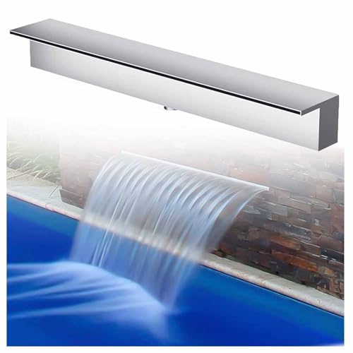19,6 Zoll Pool-Wasserfall-Überlauf, Edelstahl-Überlauf Für Bodenteiche Und Wasserfälle Im Freien, Wasserspiel Mit Schiere Abstiegshöhe(Stainless,Outlet 30cm(11.8in)) von Generic