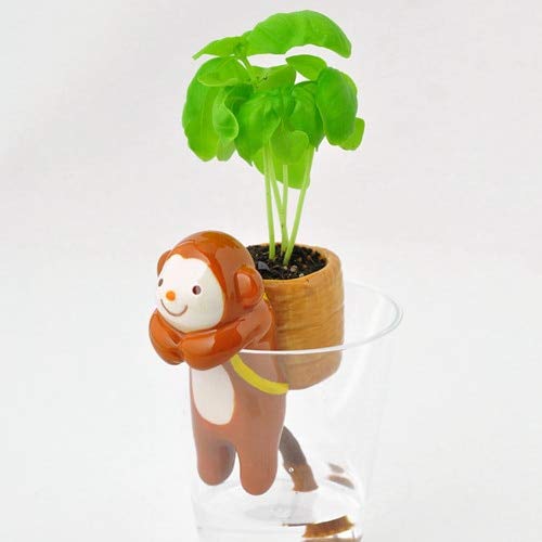 1Piece Self-Watering seeders Lovely Potted Flower Small Ceramic Flowerpots Garden Table Decorations: Red : Package Contatins seeds von Generic