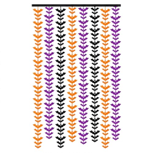 1pc 78,74x39,37 In Fledermaus Folie Fransen Vorhänge Sparkly Für Halloween Dekorationen Nacht Festival Party Kostüm Snw818 (Orange, One Size) von Generic