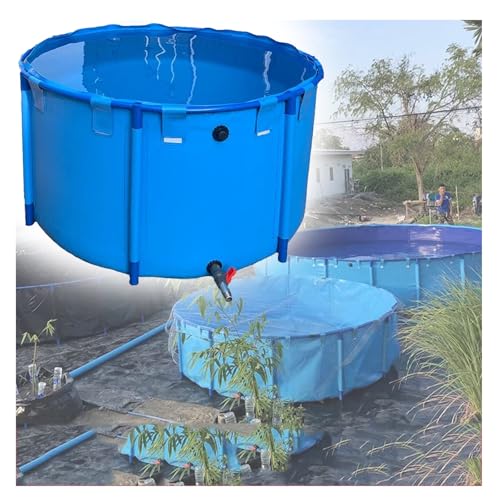 2,0 X 0,6 M Metallrahmen-Schwimmbecken, PVC-Fischteich, Rundes, Verdicktes Fischteichbecken, Koiteich, Faltbarer Wasserspeicher, Schaubecken(9646L/2548GAL-3.2X1.2M(D X H)) von Generic