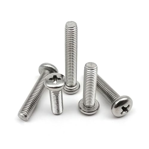 2/10/50 Stück M2 M2.5 M3 M3.5 M4 M5 M6 M8 Lange GB818 A2 304 Edelstahl Kreuz Runde Phillips Pankkopf Schraube Bolzenlänge = 5-100mm(18mm,M6 10pcs) von Generic