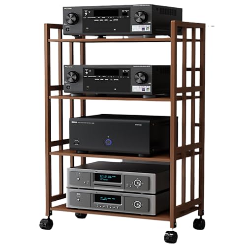 2/3/4/5 Niveaus StereoKomponenten Rackschrank Verstellbare Regale，HiFi Rack Cd Regal Holz，Geeignet für Wohnzimmer Büro(50 * 38 * 123cm) von Generic