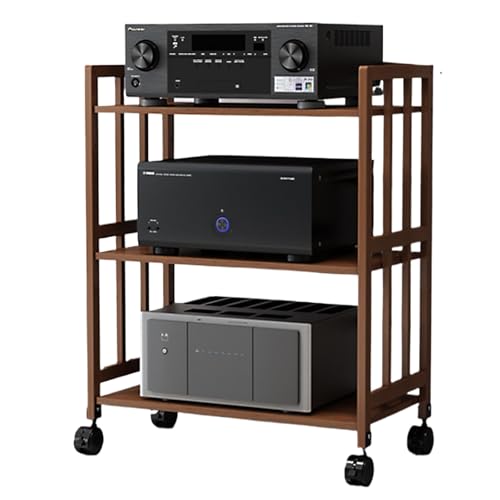 2/3/4/5 Niveaus StereoKomponenten Rackschrank Verstellbare Regale，HiFi Rack Cd Regal Holz，Geeignet für Wohnzimmer Büro(50 * 38 * 88cm) von Generic
