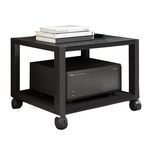2/3/4/5 Stufen Cd Regals Holz Schallplattenständer Verstellbar Cd Regals Mit Rollen Modernes Stehend Möbel, für Spielzimmer Konferenzräume Wohnzimmer und Aufnahmestudios(Black,50 * 40 * 40cm) von Generic