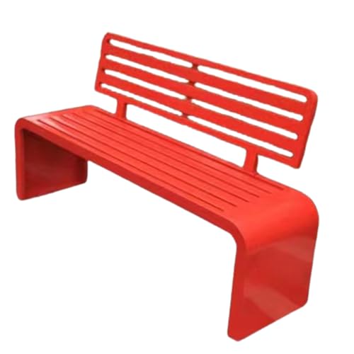 2/3/4-Sitzer Gartenbank, Bank Wetterfest Aus Verzinkter Lattenrostdesign Mit Rückenlehne Stahl Sitzbank Klassisch Für Garten, Balkon, Terrasse(Color:Red,Size:120 * 40 * 82CM) von Generic