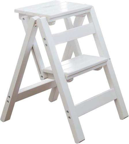 2/3 Stufenhocker Holz Klappleiter Stuhl Verdickte Bibliothek Stufenhocker Tragbare Leichte Gartenwerkzeug Leiter, Klappbarer Tritthocker, Stufe Für Erwachsene, Stufenhocker Faltb, White, Two Steps 2/3 Stufenhocker Holz Klappleiter Stuhl Verdickte Bibliothek Stufenhocker Tragbare Leichte Gartenwerkzeug Leiter, Klappbarer Tritthocker, Stufe Für Erwachsene, Stufenhocker Faltb, White, Two Steps von Generic