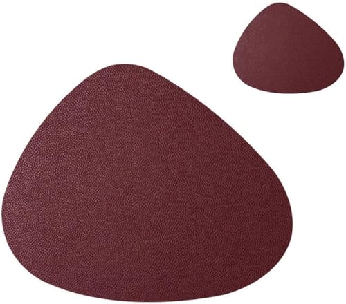 2/4/6 Stück Set Pu Leder Tischset Wasserdicht Anti-fouling Anti-Öl Tischset rutschfeste Isolierung Leder Tischset Nordic Modern Einfache Reine Farbe Untersetzer, Wine Red, 2 Sets 2/4/6 Stück Set Pu Leder Tischset Wasserdicht Anti-fouling Anti-Öl Tischset rutschfeste Isolierung Leder Tischset Nordic Modern Einfache Reine Farbe Untersetzer, Wine Red, 2 Sets von Generic