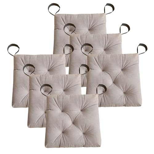 2/4/6 Stück Stuhlkissen, 40/45cm Sitzkissen Sitzpolster Stuhl Sitzkissen, Sitzpolster Stuhl Trapez Sanft, Doppelseiten Gartenkissen(Gray,6pcs small) von Generic