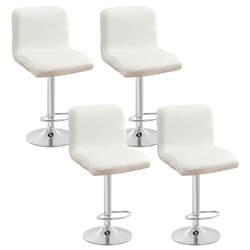 2/4/6er Set Barhocker-Schonbezüge aus Kunstleder mit elastischer Basis, strapazierfähige Bezüge mit waschbarer Rückenlehne, für drehbare Esszimmerstühle, 2er-Pack, A2 von Generic