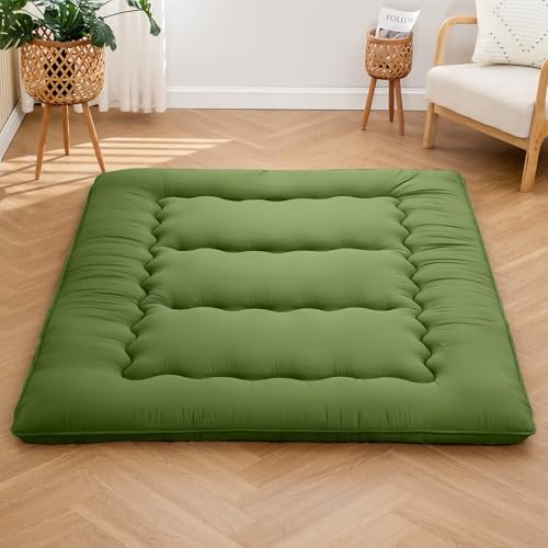 2,5" Dicke Futonmatratze, Japanische Bodenmatratze, Twin Full Queen, Tragbare Multi-Szene-Bodenmatratzen, Yoga, Faltbare Wohnzimmermatte(Green,35.4"X80") von Generic