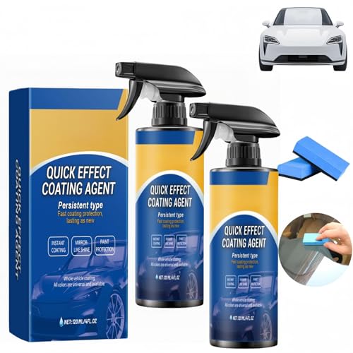 2 PCS Quick Effect Coating Agent Spray, 3 in 1 Hochschutz-Auto-Beschichtungsspray, Kratzer & Abnutzung Reparatur, Nano Versiegelung Spray (Auto Kratzer Entferner, Shiny Car Stuff) von Generic