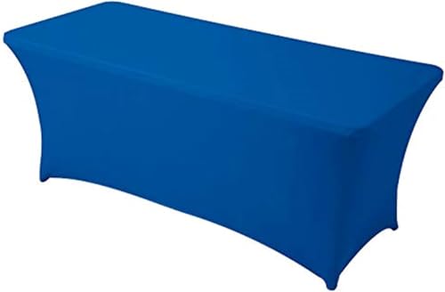 2 Packungen Fitted Rechteckige Tischdecken Polyester Dehnbare Elastische Spandex Tischdecke Patio Tischdecke Hochzeit Party Cocktail Bar Ausstellungen Waschbare Tischdecke, Sapphire, 5ft von Generic