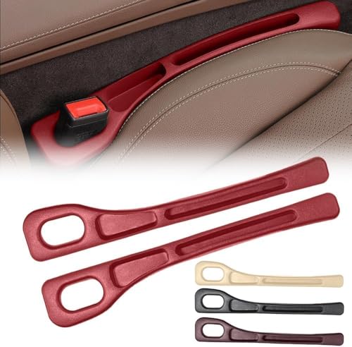 2 Stück Autositz Lückenfüller für Nissan Micra K12 2003-2010, Aufbewahrungsbox für Autositze Auto Sitzlückenfüller Stopfen Autositz Spaltfüller,Red von Generic