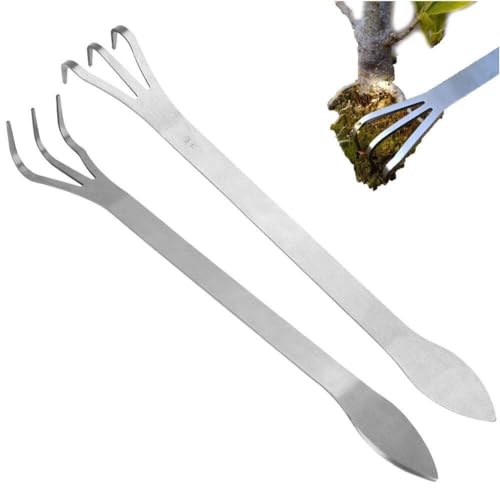 2 Stück Bonsai-rechen, 3-zinkige Edelstahl-wurzelrechen Lockern Den Boden, Baum- Und Pflanzen-Bonsai-Werkzeug Ergonomischem Griff Für Gartenpflanzen von Generic