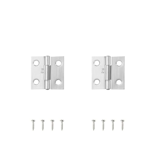 2 Stück Edelstahlscharnier, 270 Grad klappbar, schwarz, kleine Scharniere, Schranktürscharniere for Küchenschränke, Holzkisten, Möbel(Silver 38mm 2pcs) von Generic