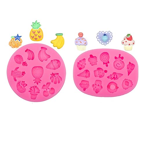2 Stück Eis Fruchtförmig Gelee-Formen Fondantformen, 3D Mini Schokoladenform Süßigkeitsform Kerzenform 2 Stück Eis Fruchtförmig Gelee-Formen Fondantformen, 3D Mini Schokoladenform Süßigkeitsform Kerzenform von Generic