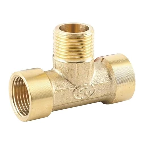 2 Stück Messing T-Rohrverbinder 1/8" Weiblich X 1/8" Weiblichs Für Wasser/Öl/Gas(G1/4 Male Thread B) von Generic