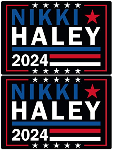 2 Stück Nikki Haley 2024 für Präsident Wahlmagnete Vinyl Schild Laptop Aufkleber Auto Stoßstange Fenster wasserdichte Magnete Dekoration von Generic