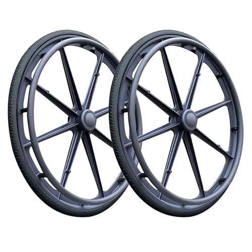 2 Stück Rollstuhl Ersatz Räder, 24-Zoll-Ersatzrollen mit Lager (12 mm), Schwarzes Rollstuhlräder Hinten von Generic