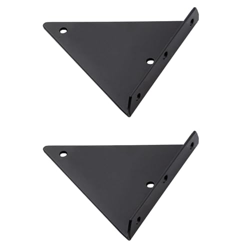 2 Stück Schwebende Regalhalterung, Versteckte Dreieck Wandhalterungen, Halterung Wandregal für Wandmontage Schwerlast Dreieckig Regalhalter (Color : Black, Size : 140mm/6in) von Generic