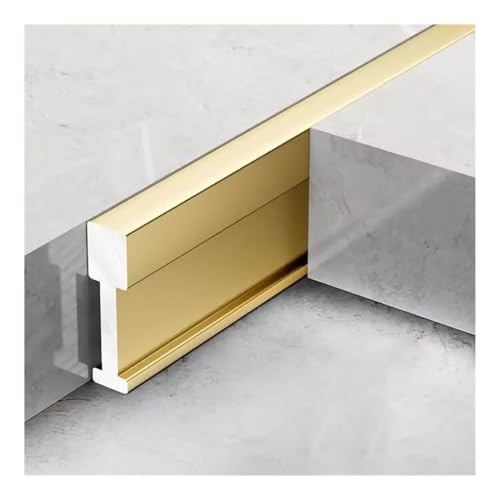 2 Stück T-förmige Bodenübergangsstreifen aus Metall for Nahttüren, Türkantenverkleidung for Bodenbelag zu Fliesen for Küche, Schlafzimmer, Balkon(Gold,2pcs Length 90 cm) von Generic