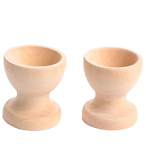 2 Stücke Holz Eierbecher Besteck Tablett Tasse Küche Tablett Set Gekochte Eier Frühstück Sehr Praktisch und Beliebt Schön und geschickt von Generic