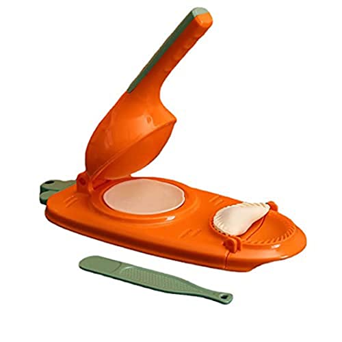 BEEK 503T 2-in-1, Manual Dough Press, Skin Shape, Automatic Machine, Ravioli Empanada Maker, Moulds, Dumpling Cutter (Orange), Acrylic von BEEK