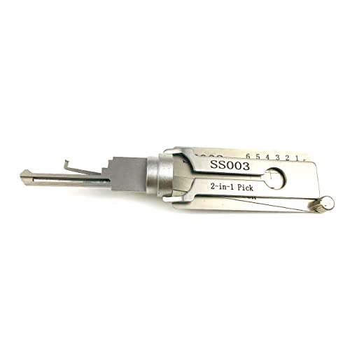TPM GO SS003 2-in-1 Dietrich- und Decoder-Werkzeug, 5-poliger 6-poliger Türschlossöffner, Edelstahl, Metallgriff, Schlossaufbrecher von Generic