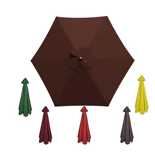 2 m/2,30 m/2,7 m/3,0 m Ersatz-Sonnenschirmdach, Terrassenschirm-Ersatzdach, Schirm-Ersatzdach for freitragende Hängeschirme mit 6/8 Standard-Rippen(Coffee Brown,6ribs:2m/6.5ft) von Generic