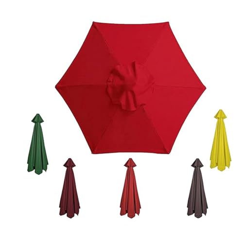 2 m/2,30 m/2,7 m/3,0 m Ersatz-Sonnenschirmdach, Terrassenschirm-Ersatzdach, Schirm-Ersatzdach for freitragende Hängeschirme mit 6/8 Standard-Rippen(Red,6ribs:2.7m/8.8ft) von Generic