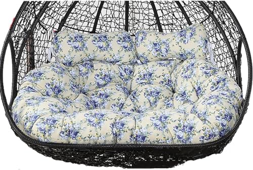 2-sitzer Egg Chair Schaukel Im Freien, Hängender Hängesessel Ersatz Für 2, Dicken Hängesessel Kissen Doppelt Abnehmbares Eiförmiges Kissen, Green von Generic