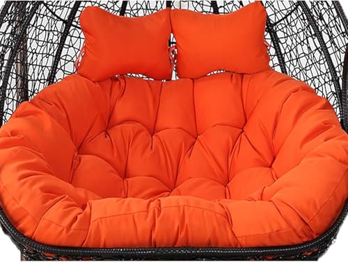 2-sitzer Egg Chair Schaukel Im Freien, Hängender Hängesessel Ersatz Für 2, Dicken Hängesessel Kissen Doppelt Abnehmbares Eiförmiges Kissen, Orange von Generic