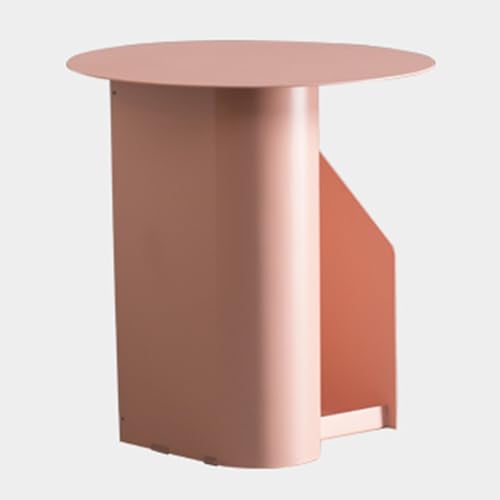 2-stufiger Beistelltisch aus Metall, Runder Couchtisch mit Mehreren Ablagemöglichkeiten, Keine Installation Erforderlich, for Schlafzimmer und Wohnzimmer(Pink) von Generic
