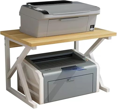 2-stufiger Druckerständer Desktop-druckeraufbewahrung Mit Regal Mehrzweck-druckerregal Für Home Office Für Media Player Scanner Aktenbücher, White, 50x40x39cm von Generic