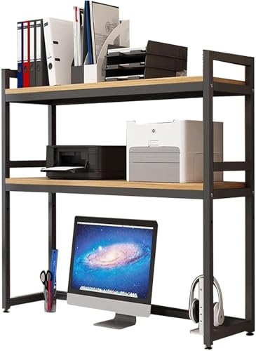 2-stufiges Mehrzweck-arbeitsplatten-Hutch-bücherregal - Metall-Desktop-bücherregal Für Computertisch, Verstellbares Schreibtisch-Organizer-Rack, Schreibtisch-bücher-a, Black, 55X32X90cm 2-stufiges Mehrzweck-arbeitsplatten-Hutch-bücherregal - Metall-Desktop-bücherregal Für Computertisch, Verstellbares Schreibtisch-Organizer-Rack, Schreibtisch-bücher-a, Black, 55X32X90cm von Generic