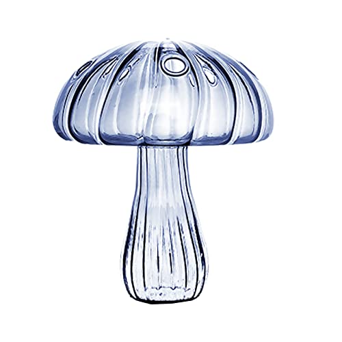 2 x pilzförmige Glasvasen, 11,4 x 9,5 cm, transparenter Pilz-Hydrokultur-Behälter, Glaspflanzenbehälter, Hydrokultur-Übertopf für Garten, Blau von Generic