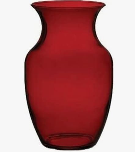 20,3 cm rote getönte Rosenvase – dekorative Glas-Blumenvase für Blumenarrangements, Hochzeiten, Heimdekoration oder Büro. von Generic