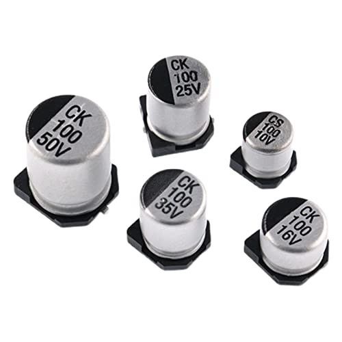 20 Stück SMD-Elektrolytkondensatoren Aluminium 6,3 V 10 V 16 V 25 V 35 V 50 V 1 UF 2,2 UF 4,7 UF 10 UF 47 UF 100 UF 220 UF 330 UF 470 UF 680 UF(16V 22UF) von Generic