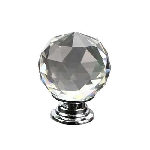 20 mm 30 mm 40 mm 50 mm Kristallkugel-Design, klare Kristallglasknöpfe, Schrankschubladengriffe, Küchenschrank, Kleiderschrankgriffe, Hardware(Silver Base,Dia.20mm) von Generic