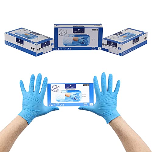 200 Stück S Einweghandschuhe Einmalhandschuhe | Nitril Handschuhe Gummihandschuhe Einweg Handschuhe | Puderfrei Latexfrei Nitrilhandschuhe (S, Blau, 200) von Commerline