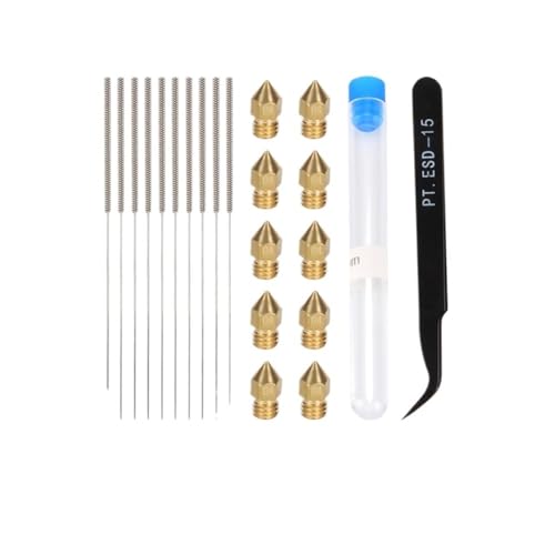 22 Stück MK8 Messingdüsen Set 0,4mm, MK8 Ender3 Hotend Düsen Mit DIY Werkzeugen Für Ender 3 / Ender 3 Pro/Ender 3 Max / 5 Pro(22 pcs/set) von Generic