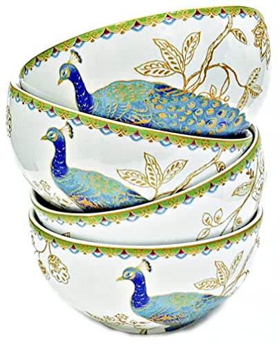 222 Fifth Peacock Garden Fine Porzellan Müsli / Suppen- / Salatschalen | 4 Stück 222 Fifth Peacock Garden Fine Porzellan Müsli / Suppen- / Salatschalen | 4 Stück von Generic