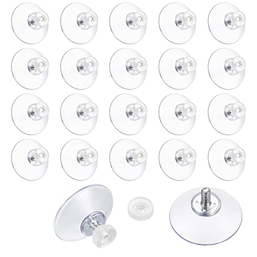 Bateya 22Pcs Saugnapf Glas Saugnäpfe PVC-Kunststoff mit Gewinde Saugnäpfe mit geriffelter Mutter Extra starke Klebstoff Saugnapf Halter mit M4 M5 Schraube für die tägliche Aufhängung von Bateya