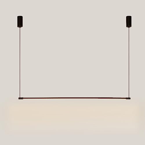 23,6" Lange Röhrenpendelleuchte, lineare Hängelampe aus Aluminium mit Silikonschirm, Moderne LED, kreative Streifen-Esszimmer-Hängelampen, nordische einfache Hängeleuchten von Generic
